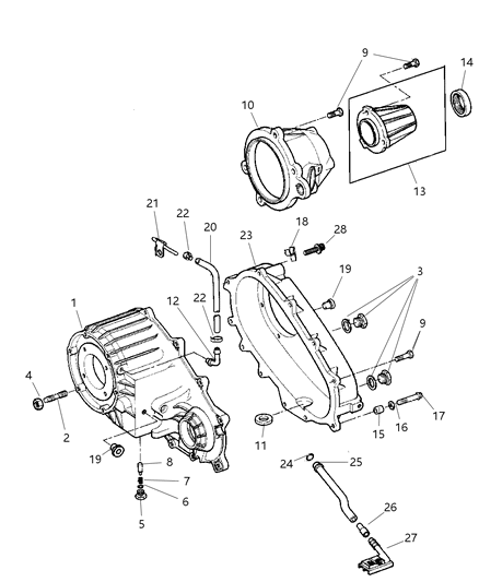 Dowel Block To Front Cover Diagram for 53010533AA