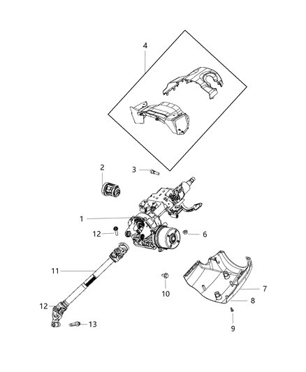 Column Steering Diagram for 68276903AL