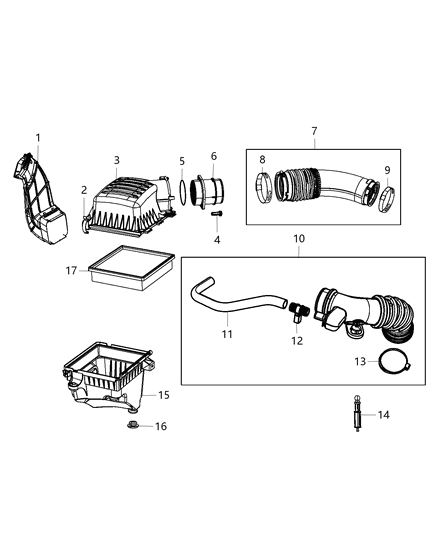 2010 Jeep Commander Clamp Hose Diagram for 6510152AA