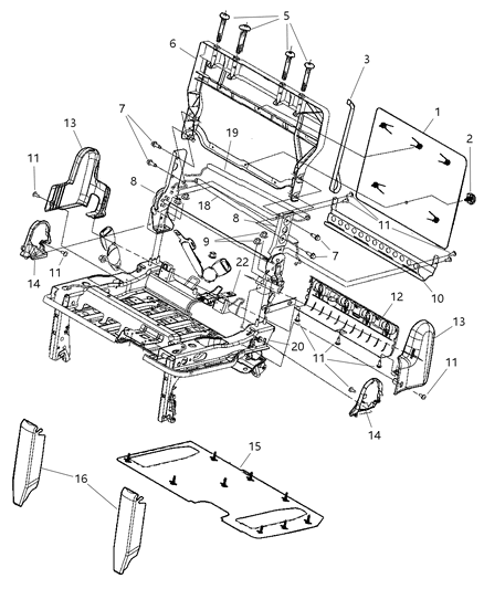 2019 Dodge Charger Recliner Seat Back Diagram for 5139530AA