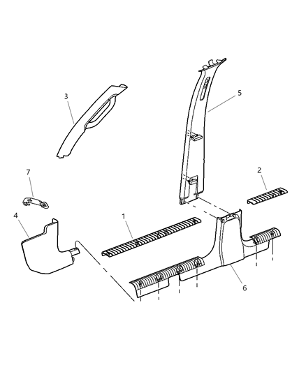 2002 Jeep Liberty Plate Scuff Diagram for 55352779AD