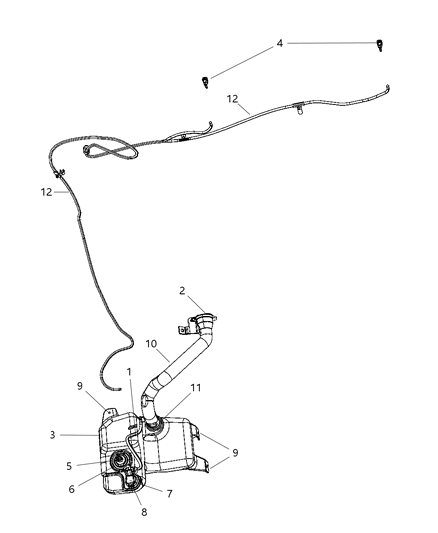 Grommet Washer Level Sensor Diagram for 5102256AA
