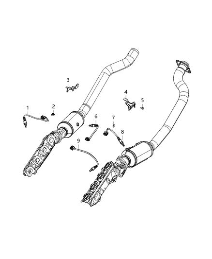 1987 Dodge Ram 50 Bracket Oxygen Sensor Clip To Oxygen Sensor Diagram for 68192830AA