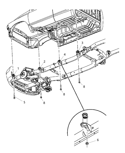 2017 Ram 3500 Cushion Body Hold Down Lower Diagram for 68239840AC