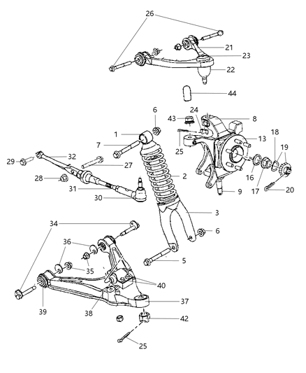 1989 Jeep Wagoneer Tie Rod End Outer Diagram for 5290168AB