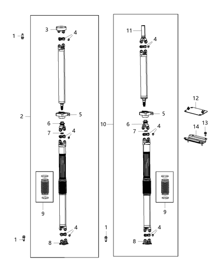 Boot Kit Drive Shaft Diagram for 68222873AA
