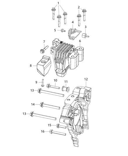 Damper Mass Diagram for 68157020AB