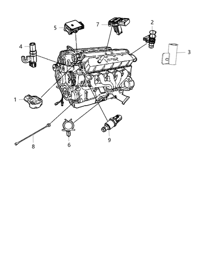 2015 Dodge Viper Sensor Crankshaft Position Diagram for 5033307AD