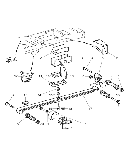 2005 Dodge Sprinter 3500 U - Bolt Diagram for 5118765AA