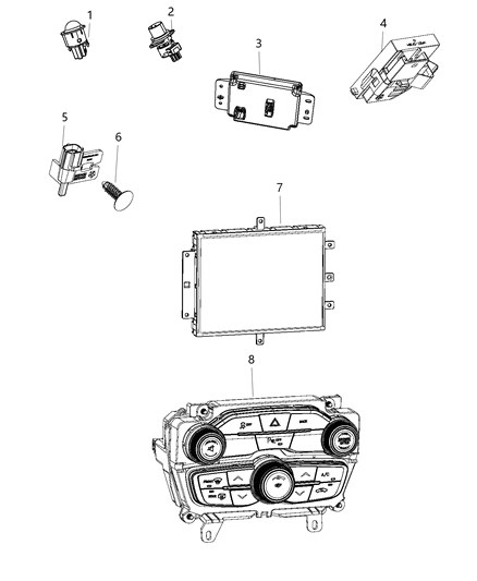 Center Stack Vehicle Feature Controls Diagram for 68293619AC