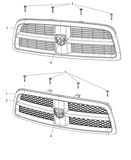 Grille Radiator Diagram for 1KX581X8AB