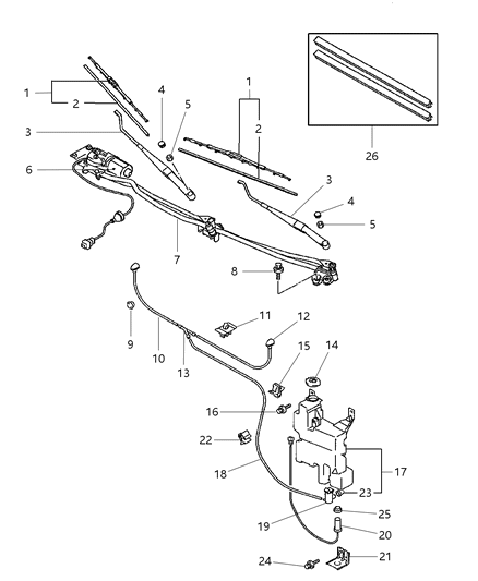 1999 Dodge Avenger Bolt/Washer, Windshield Washer (6X25) Diagram for MS240143