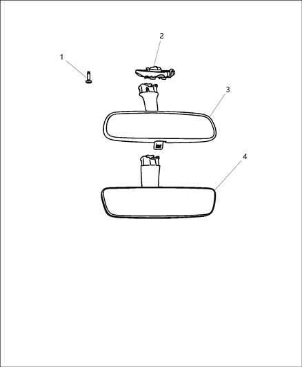 2009 Jeep Commander Mirror Inside Rearview Diagram for 68297611AA