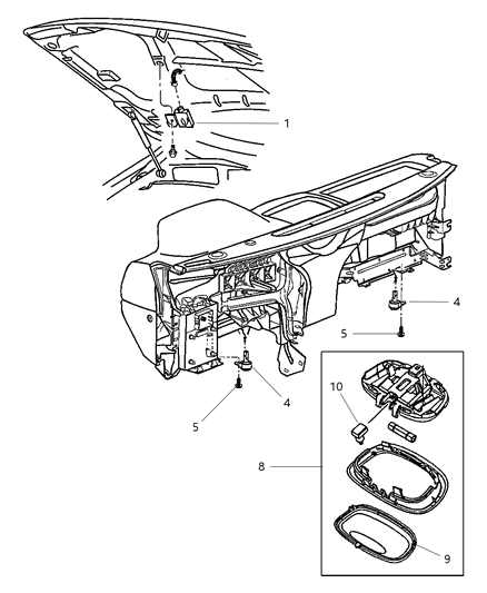 2021 Jeep Grand Cherokee Lens Lamp Module Grab Handle Diagram for 55196759AA