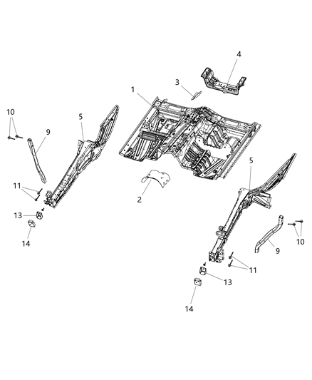 2002 Dodge Ram 3500 Van Pan Floor Diagram for 68146603AE