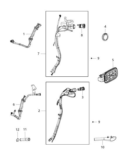 Tube Fuel Filler Diagram for 68250911AJ