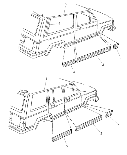 Molding Rear Door Diagram for 5DY19DX9AC