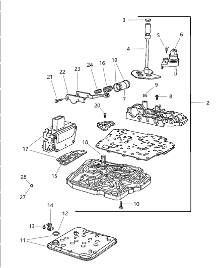 Gasket Package Valve Body Diagram for 4864696AB