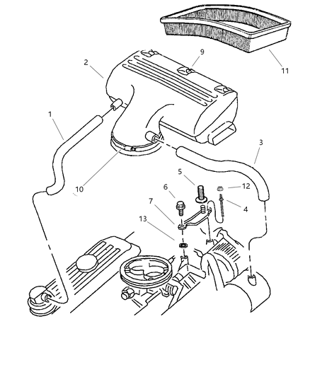 Cover Air Cleaner Diagram for 5018219AA