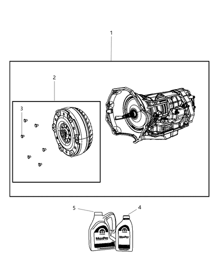 2019 Ram 3500 Transmission Kit With Torque Converter Diagram for 68447797AA