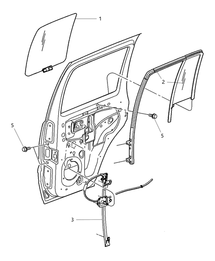 Regulator Rear Door Window Diagram for 55360034AG