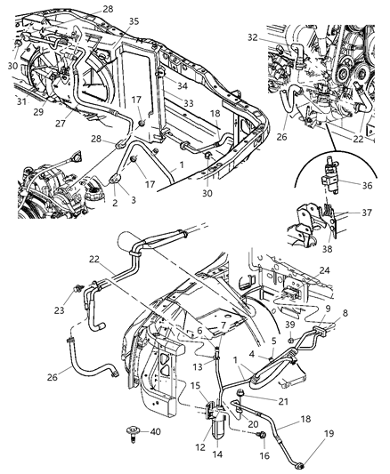1999 Dodge Caravan O Ring A/C Discharge Line Diagram for 4728363