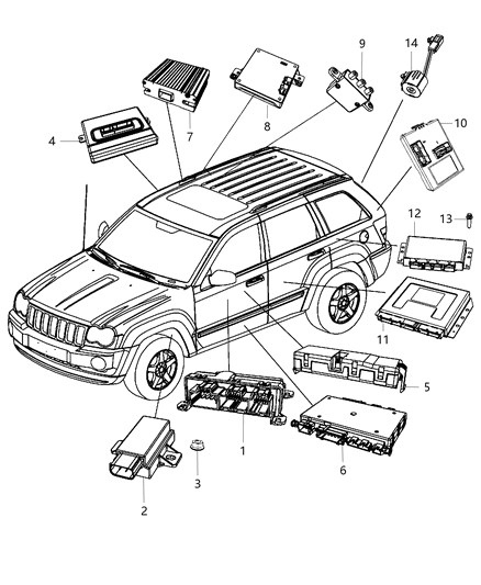 Module Transfer Case Control Diagram for 68194552AA