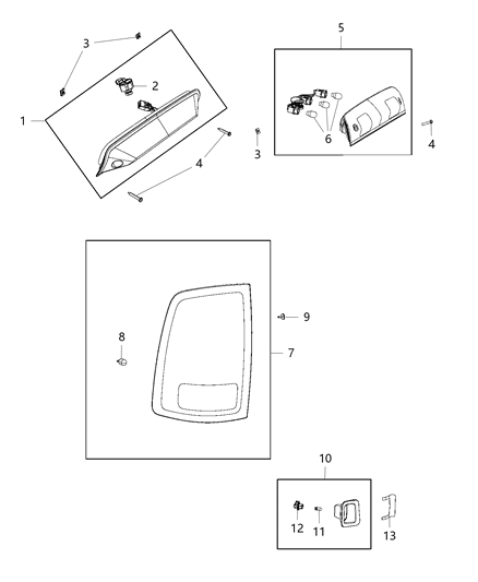 2017 Ram 3500 Camera Cargo View Diagram for 68170934AH