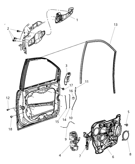 Handle Exterior Door Diagram for 1NA54JRPAD