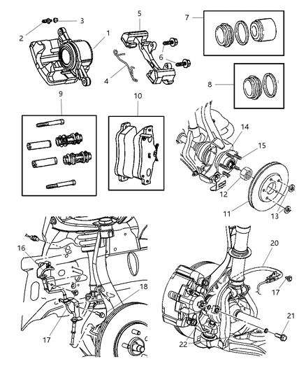 2005 Dodge Stratus Rotor Brake Diagram for 4879138AC