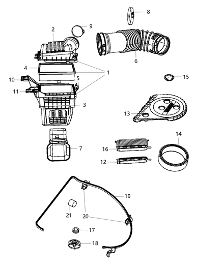 Element Air Cleaner Diagram for 53032527AB