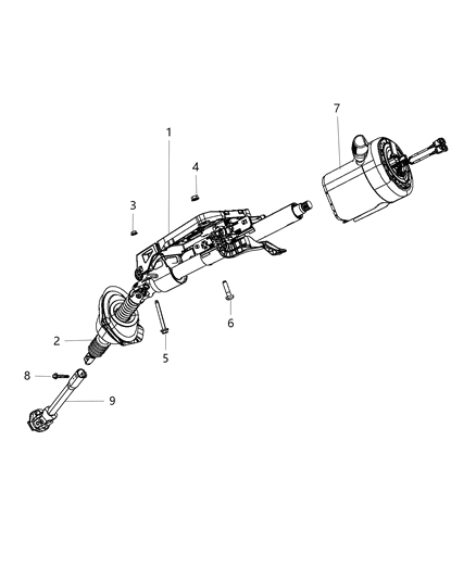 2018 Chrysler 300 Column Steering Includes Upper Intermediate Shaft And Boot Diagram for 68140568AH