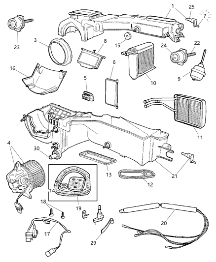 2005 Chrysler Town & Country Adapter Blend Door A/C And Heater Diagram for 5013742AA