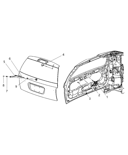 Blade Rear Window Wiper Diagram for 5135584AC
