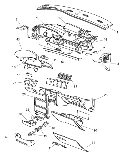 Handle And Latch Assembly, Glovebox Diagram for HJ79MF6