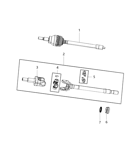 Universal Joint Kit Diagram for 68423294AA