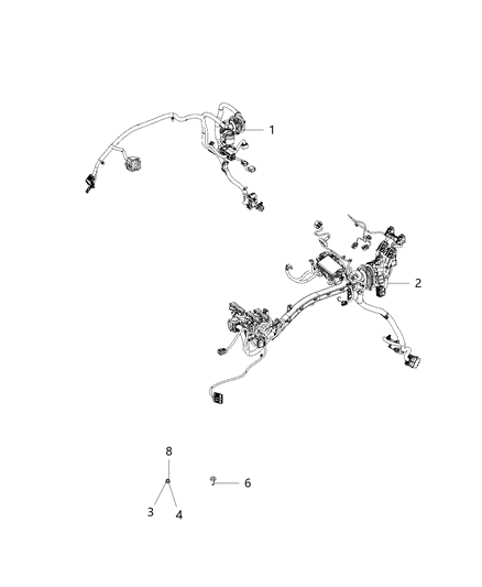 1988 Dodge Shadow Wiring Dash Right, Passenger Side Diagram for 68423415AB