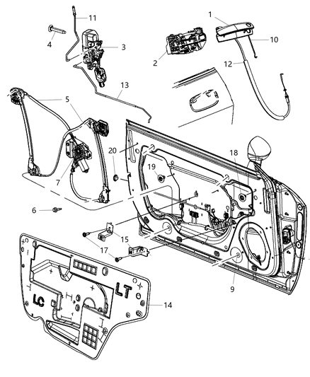 Handle Front Door Exterior Diagram for 1MZ85LAUAG