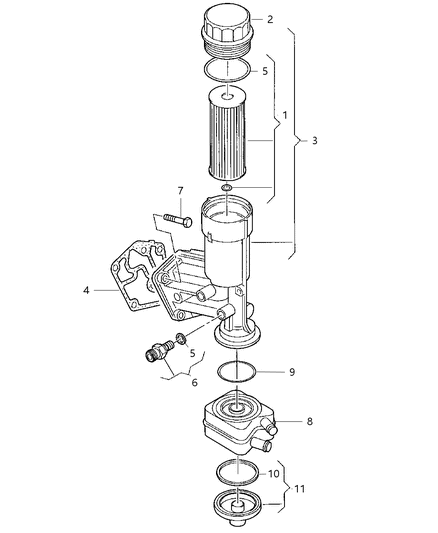 1999 Chrysler Town & Country Cooler Engine Oil Diagram for 68000688AB