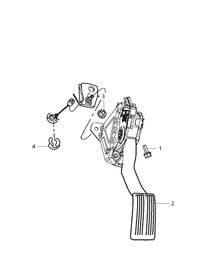 1991 Chrysler Imperial Pedal Accelerator Apps Sensor Serviced With Pedal Diagram for 53034160AB