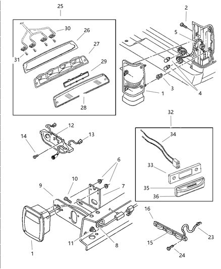 Bulb 921 High - Mounted Stop Lamp Diagram for L0000921