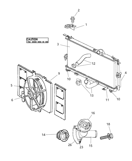 Hose And Clamp Radiator Outlet Diagram for 5278950AC