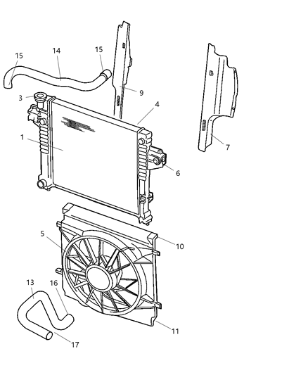 2003 Jeep Liberty Housing Thermostat Diagram for 53010553AA