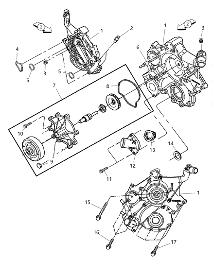 Thermostat With Seal Diagram for 52079476AC