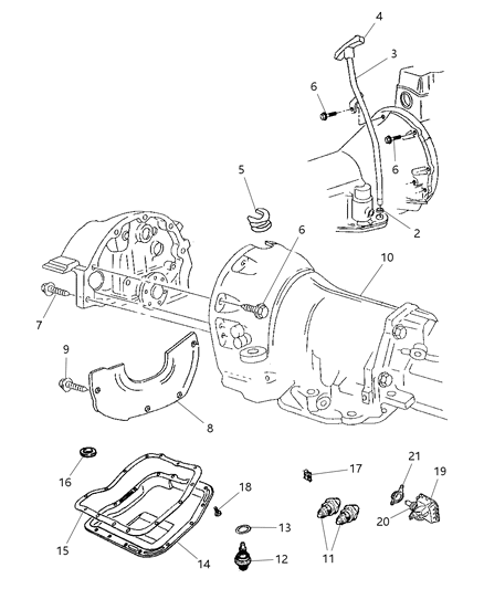 1993 Dodge Caravan Gasket Oil Pan Diagram for 2464324AB