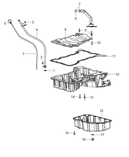 Pan Engine Oil Diagram for 68157150AA