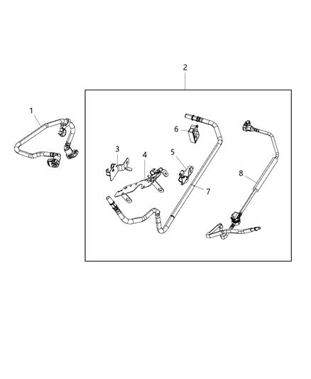 1992 Dodge Ram 50 Bundle Fuel Supply And Vapor Line Diagram for 68460969AB