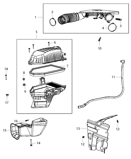 1985 Dodge Ram 50 Air Cleaner Diagram for 68413350AA