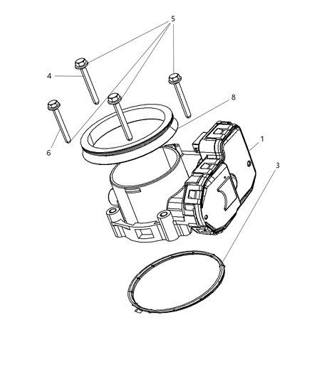 2000 Dodge Caravan Throttle Body With Throttle Position Sensor Diagram for 53032801AB