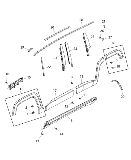 Push Pin Diagram for 68258721AA